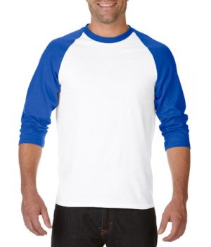 PLAYERA CUELLO REDONDO MANGA 3/4 ADULTO GILDAN 5700